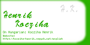 henrik kocziha business card